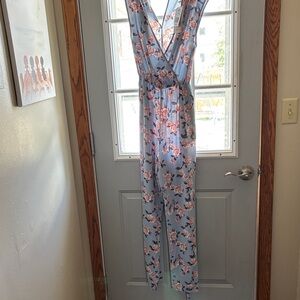 Lily Rose Blue Floral Jumpsuit